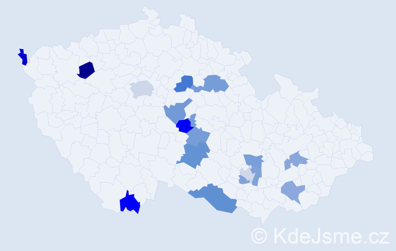 Jméno: 'Tuguldur', počet výskytů 21 v celé ČR