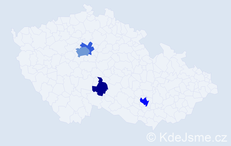 Jméno: 'May', počet výskytů 11 v celé ČR