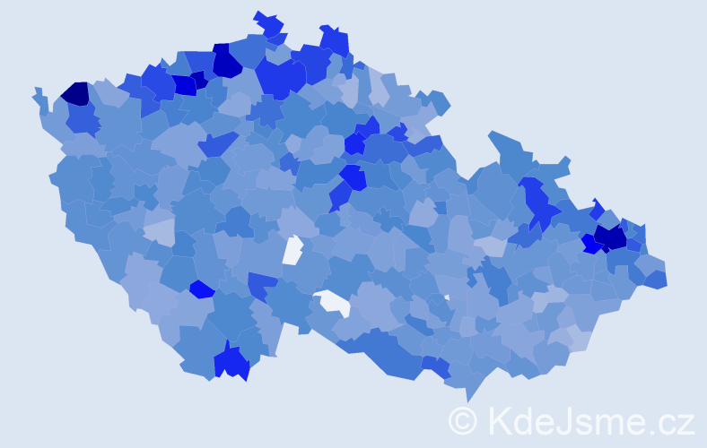 Jméno: 'Vanesa', počet výskytů 4392 v celé ČR