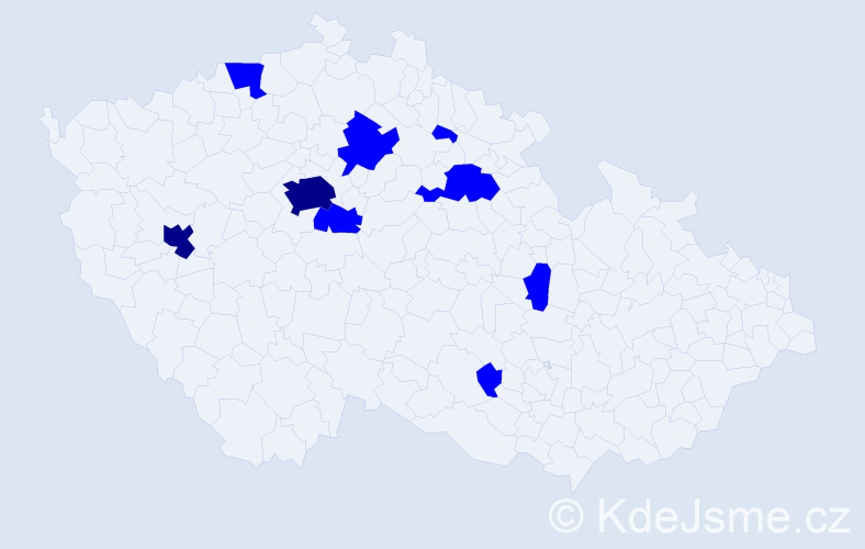 Jméno: 'Jevhenija', počet výskytů 11 v celé ČR