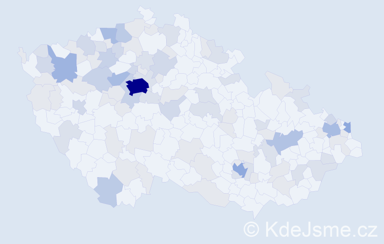 Jméno: 'Malvína', počet výskytů 222 v celé ČR