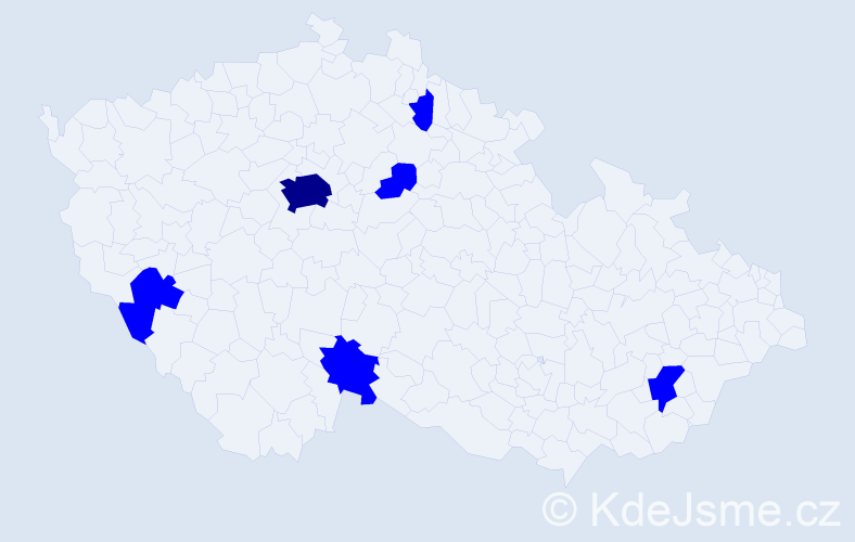 Jméno: 'Tu', počet výskytů 7 v celé ČR