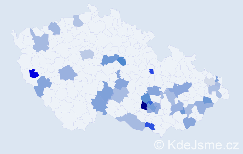 Jméno: 'Silvestra', počet výskytů 47 v celé ČR