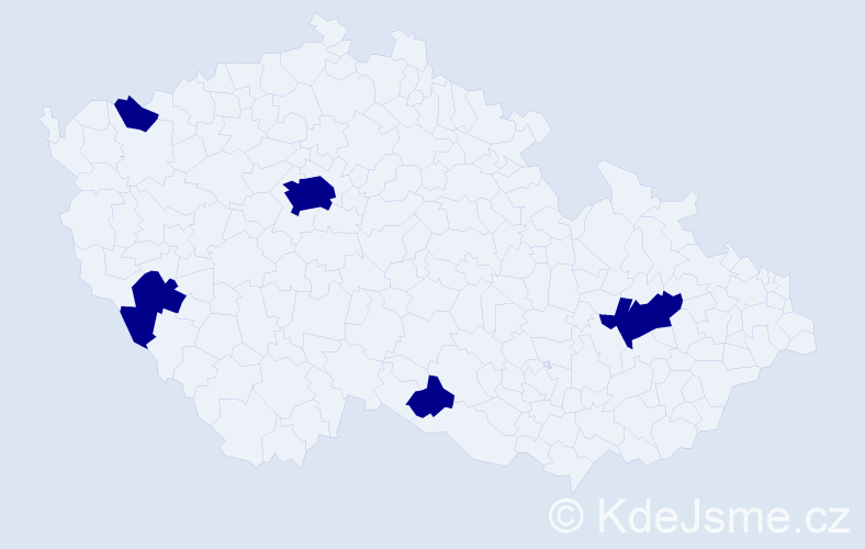 Jméno: 'Tereza-Marie', počet výskytů 5 v celé ČR