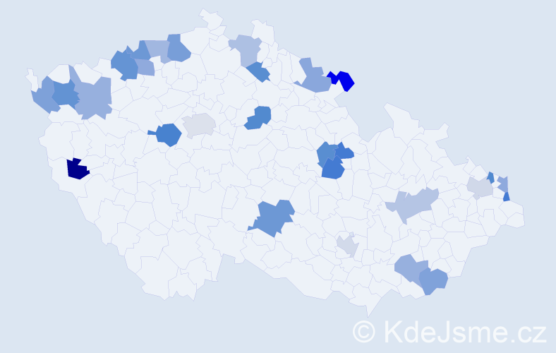 Jméno: 'Gizella', počet výskytů 34 v celé ČR