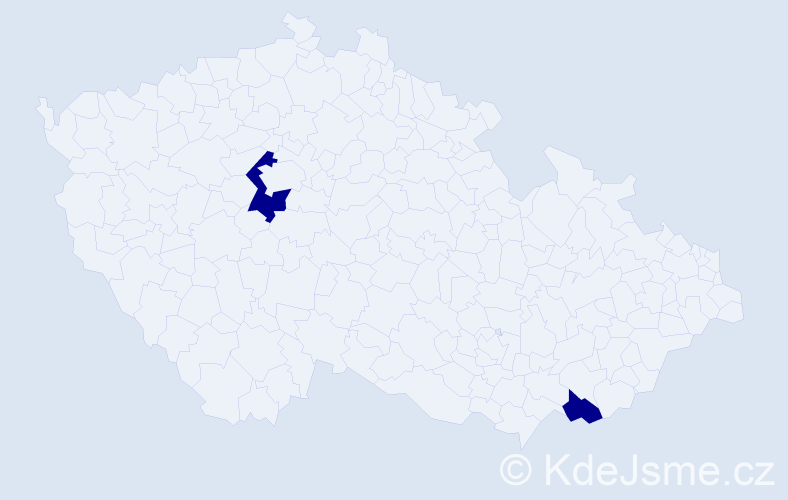 Jméno: 'Nuri', počet výskytů 2 v celé ČR