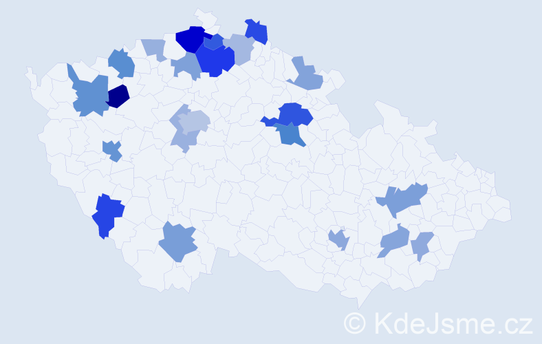 Jméno: 'Aja', počet výskytů 44 v celé ČR