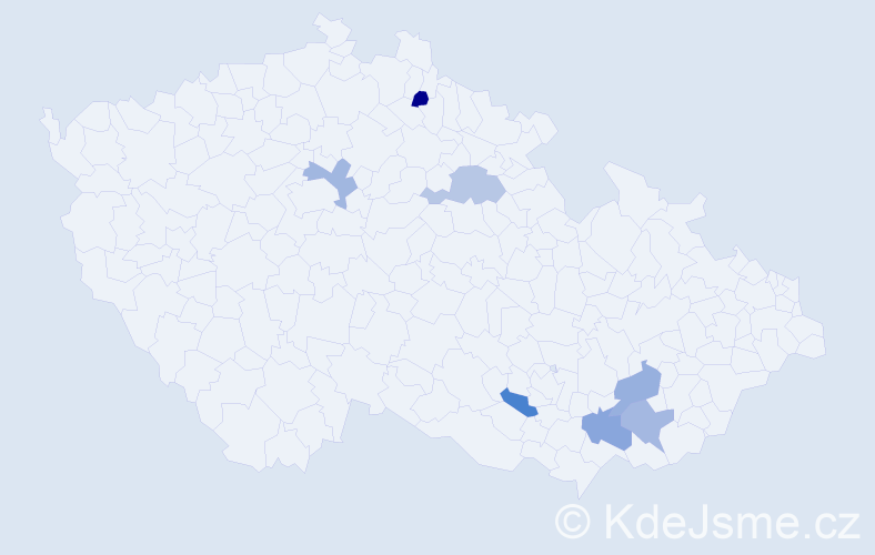 Jméno: 'Raduška', počet výskytů 7 v celé ČR