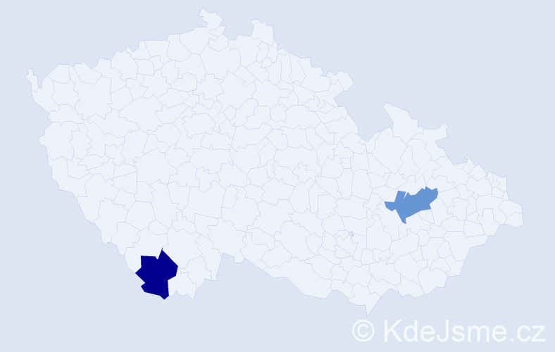 Jméno: 'Kastriot', počet výskytů 2 v celé ČR