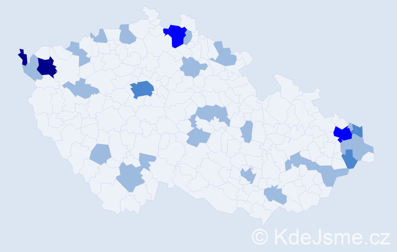 Jméno: 'Bryan', počet výskytů 46 v celé ČR