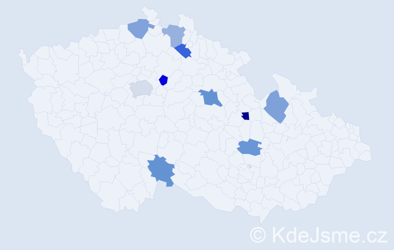 Jméno: 'Celina', počet výskytů 12 v celé ČR