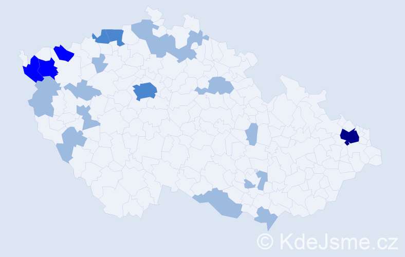 Jméno: 'Helmuth', počet výskytů 37 v celé ČR