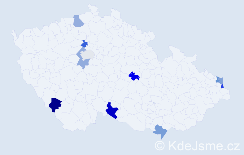 Jméno: 'Vavrinec', počet výskytů 11 v celé ČR