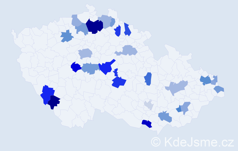 Jméno: 'Kornélia', počet výskytů 41 v celé ČR