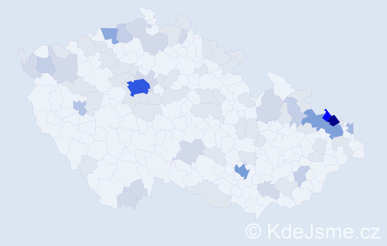 Jméno: 'Vilibald', počet výskytů 200 v celé ČR