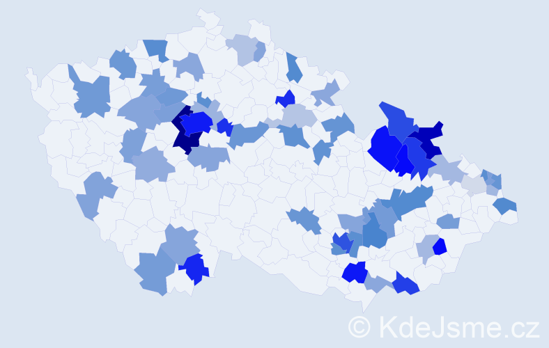 Jméno: 'Anastasia', počet výskytů 134 v celé ČR