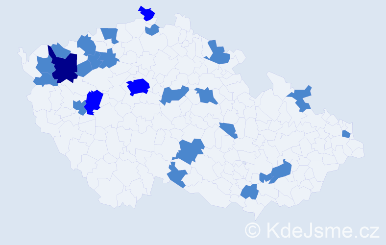 Jméno: 'Piroška', počet výskytů 30 v celé ČR