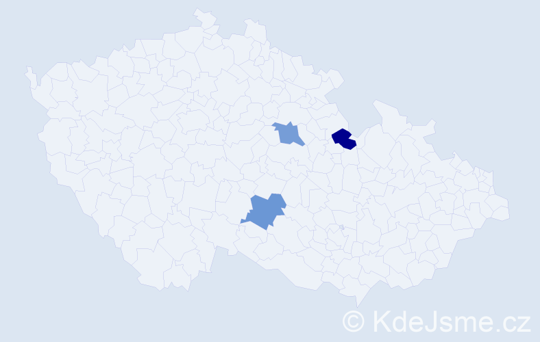 Jméno: 'Viktorín', počet výskytů 3 v celé ČR