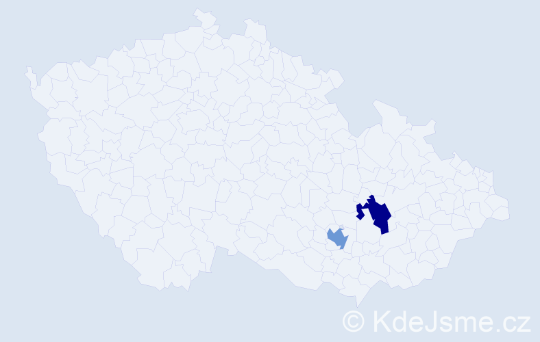 Jméno: 'Katharina Elisabeth', počet výskytů 2 v celé ČR