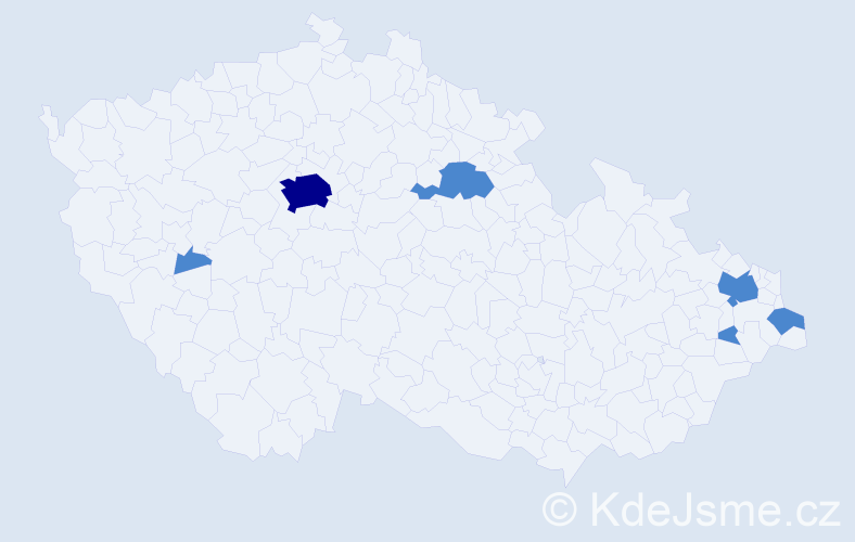 Jméno: 'Jesse', počet výskytů 8 v celé ČR