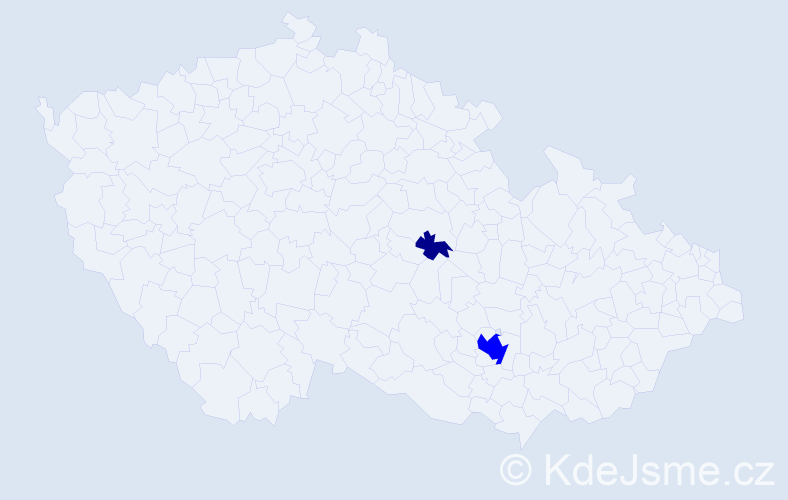Jméno: 'Ugo', počet výskytů 3 v celé ČR