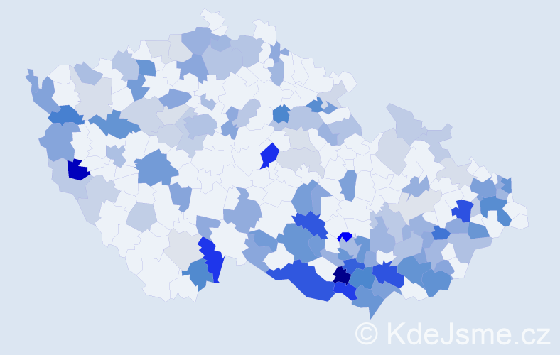 Jméno: 'Blažej', počet výskytů 278 v celé ČR