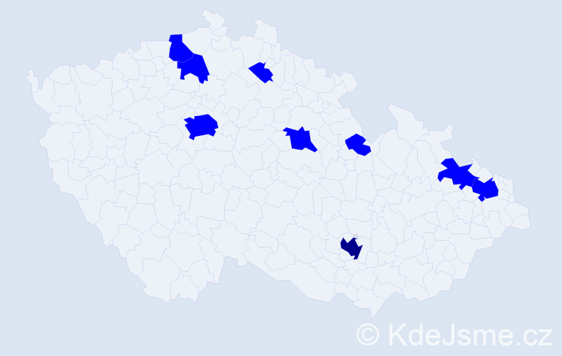 Jméno: 'Daniel Thomas', počet výskytů 10 v celé ČR