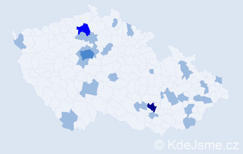 Jméno: 'Sedrik', počet výskytů 35 v celé ČR