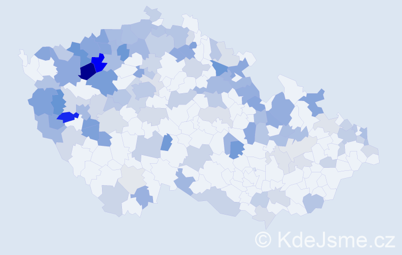 Jméno: 'Slavěna', počet výskytů 218 v celé ČR