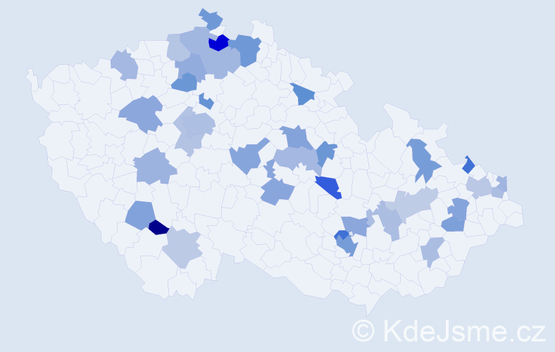 Jméno: 'Mattias', počet výskytů 54 v celé ČR