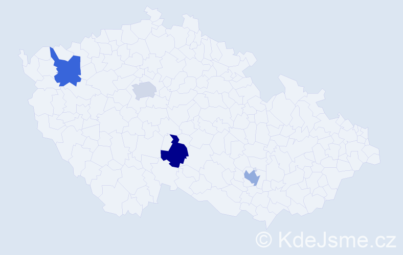 Jméno: 'Rayen', počet výskytů 4 v celé ČR