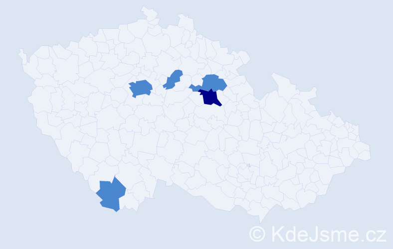 Jméno: 'Ija', počet výskytů 7 v celé ČR