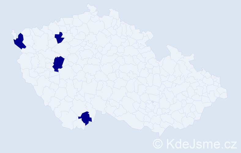 Jméno: 'Iozef', počet výskytů 4 v celé ČR