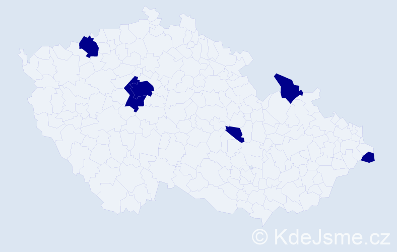 Jméno: 'Jano', počet výskytů 6 v celé ČR