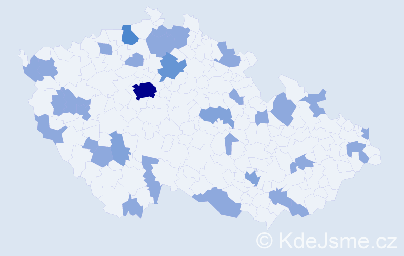 Jméno: 'Eliška Marie', počet výskytů 49 v celé ČR