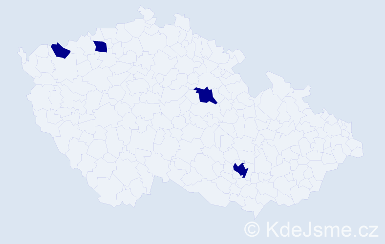 Jméno: 'Christian Daniel', počet výskytů 4 v celé ČR