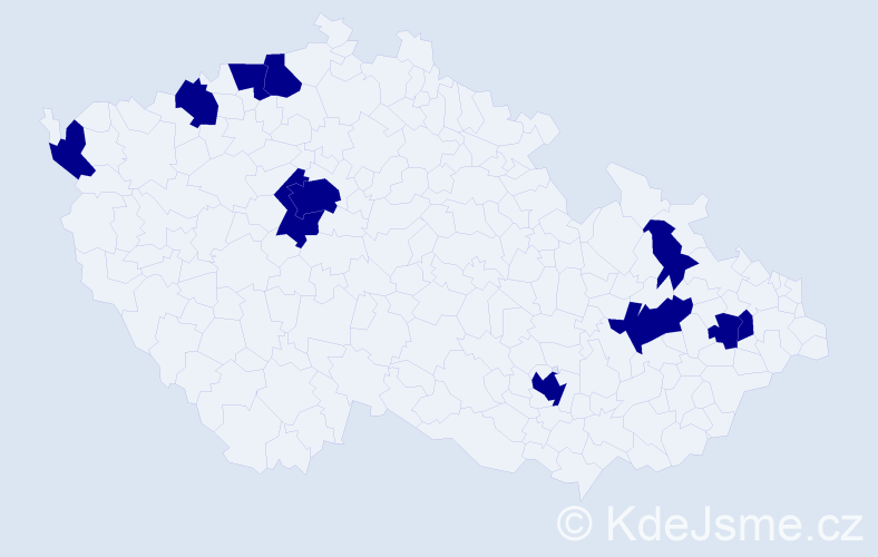 Jméno: 'Ha', počet výskytů 11 v celé ČR