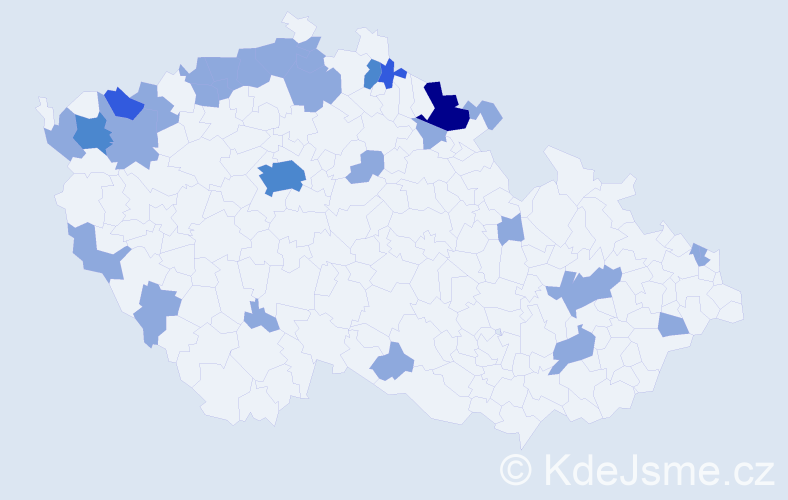 Jméno: 'Dietmar', počet výskytů 42 v celé ČR
