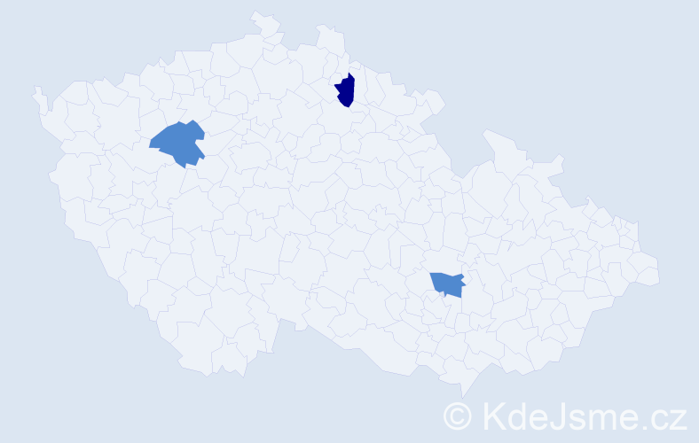 Jméno: 'Tereza Agáta', počet výskytů 3 v celé ČR