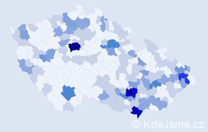 Jméno: 'Klement', počet výskytů 215 v celé ČR
