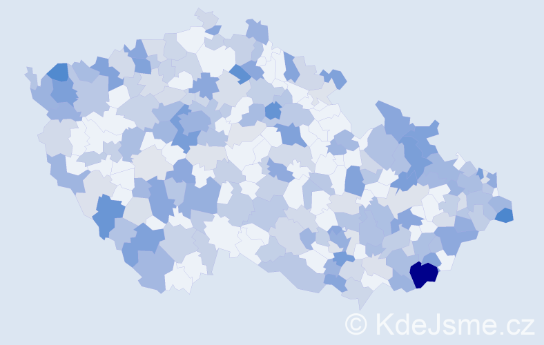 Jméno: 'Justina', počet výskytů 473 v celé ČR