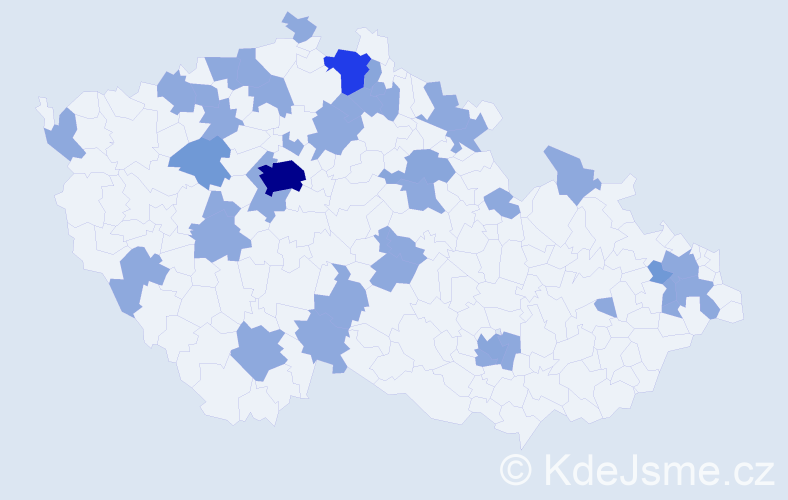 Jméno: 'Irenka', počet výskytů 62 v celé ČR