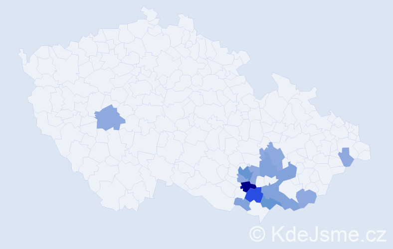 Jméno: 'Vavřín', počet výskytů 34 v celé ČR