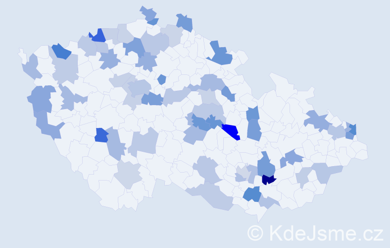 Jméno: 'Želmíra', počet výskytů 87 v celé ČR