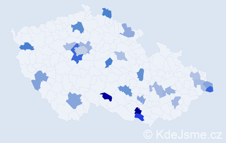 Jméno: 'Judith', počet výskytů 38 v celé ČR