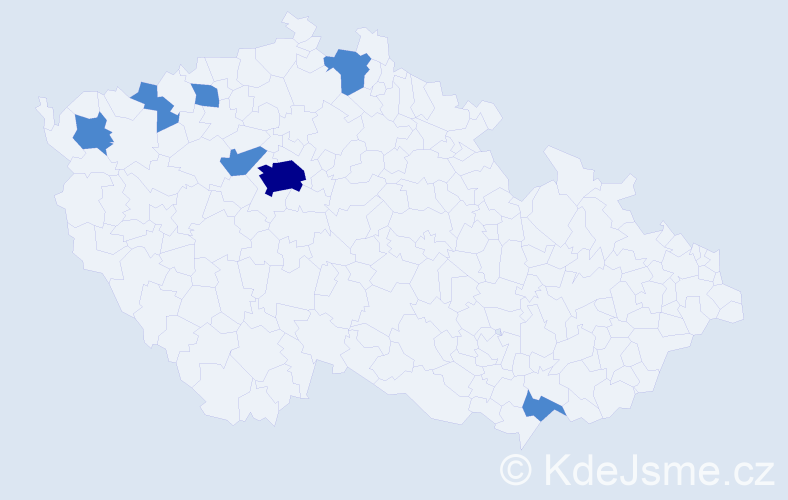 Jméno: 'Baris', počet výskytů 9 v celé ČR