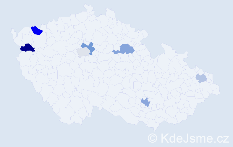Jméno: 'Irenea', počet výskytů 8 v celé ČR