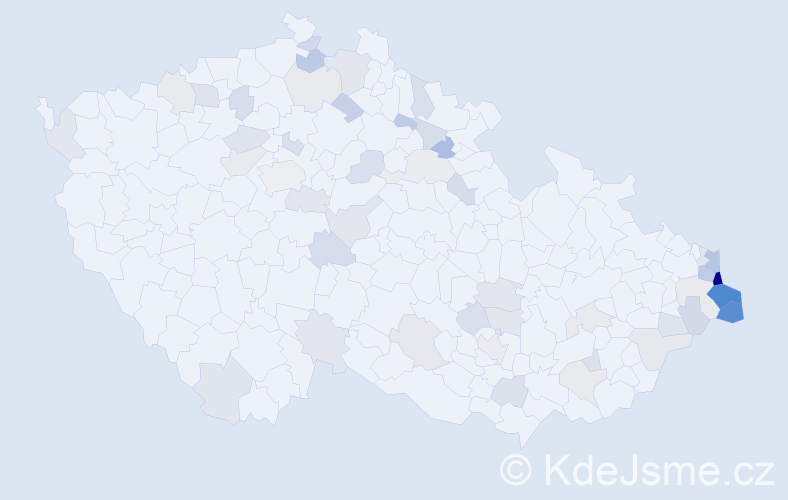 Jméno: 'Ewa', počet výskytů 103 v celé ČR
