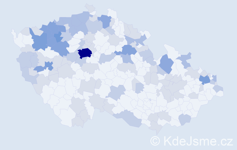 Jméno: 'Slavěna', počet výskytů 213 v celé ČR