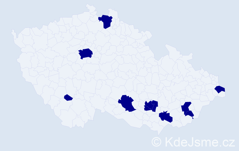 Jméno: 'Tabita', počet výskytů 10 v celé ČR